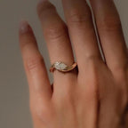 Marquise Zircon Ring in Titanium Steel