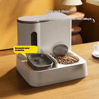 Automatic Cat Feeder and Water Dispenser Combo, Gravity Dual-Bowl Pet Food & Water Station for Cats and Small Dogs, No Power Needed