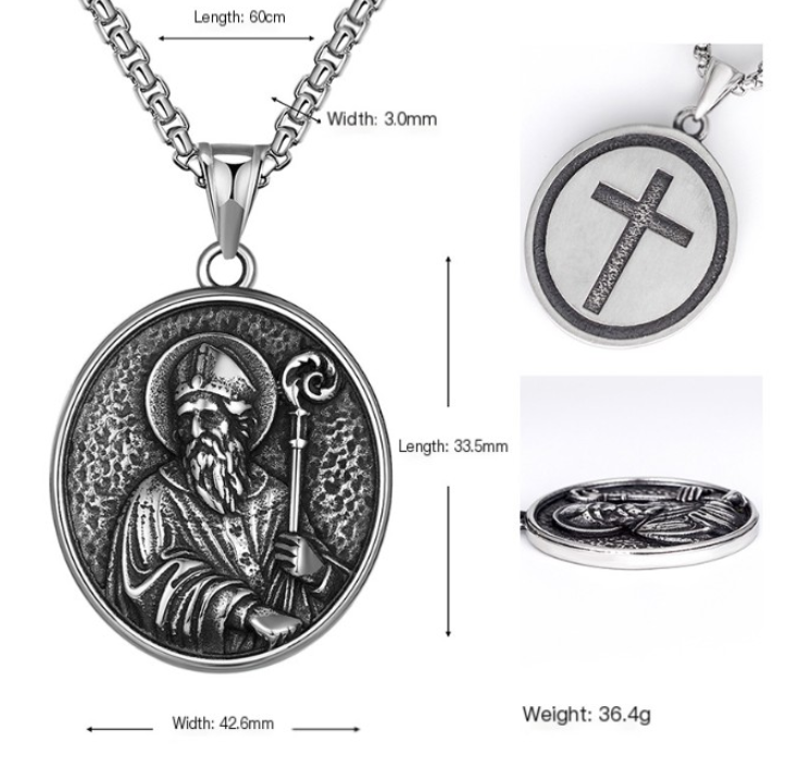 Titanium Steel Sacred Heart Jesus Pendant Necklace