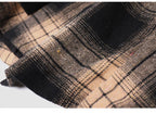 High-Waisted Plaid Irregular Shorts for Women