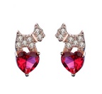 2020 Trendy Full Rhinestone Dog Earrings