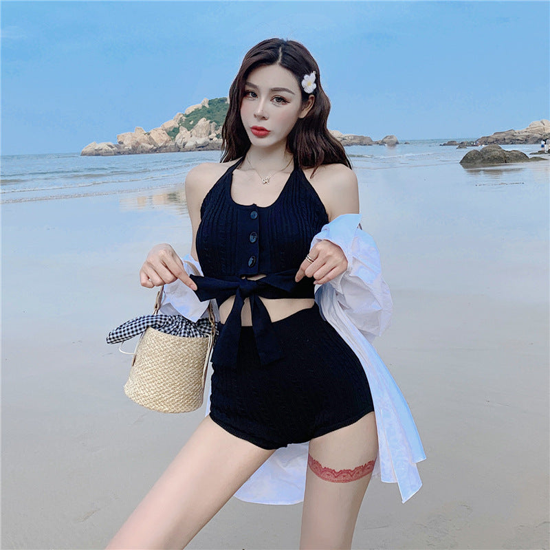 Women's Halter Tie-Front Two-Piece Swimsuit
