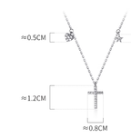 Ailuoqi Silver Necklace with Heart and Cross Design