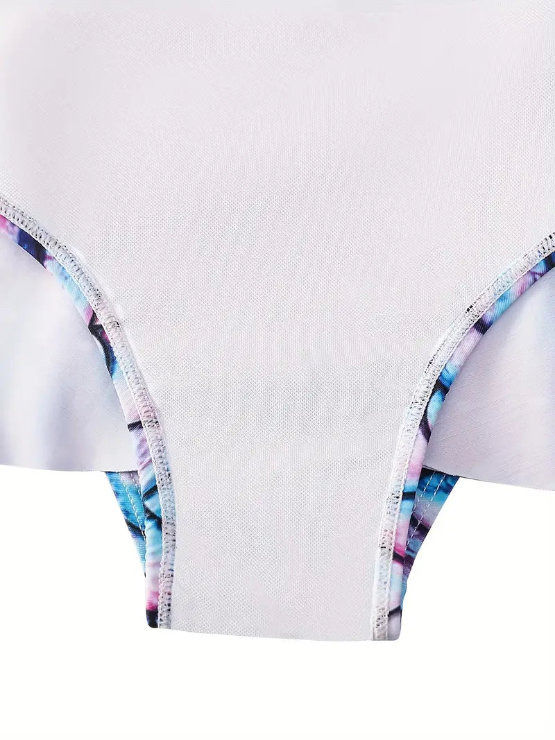 Girls Mermaid Scale One-Piece Swimsuit