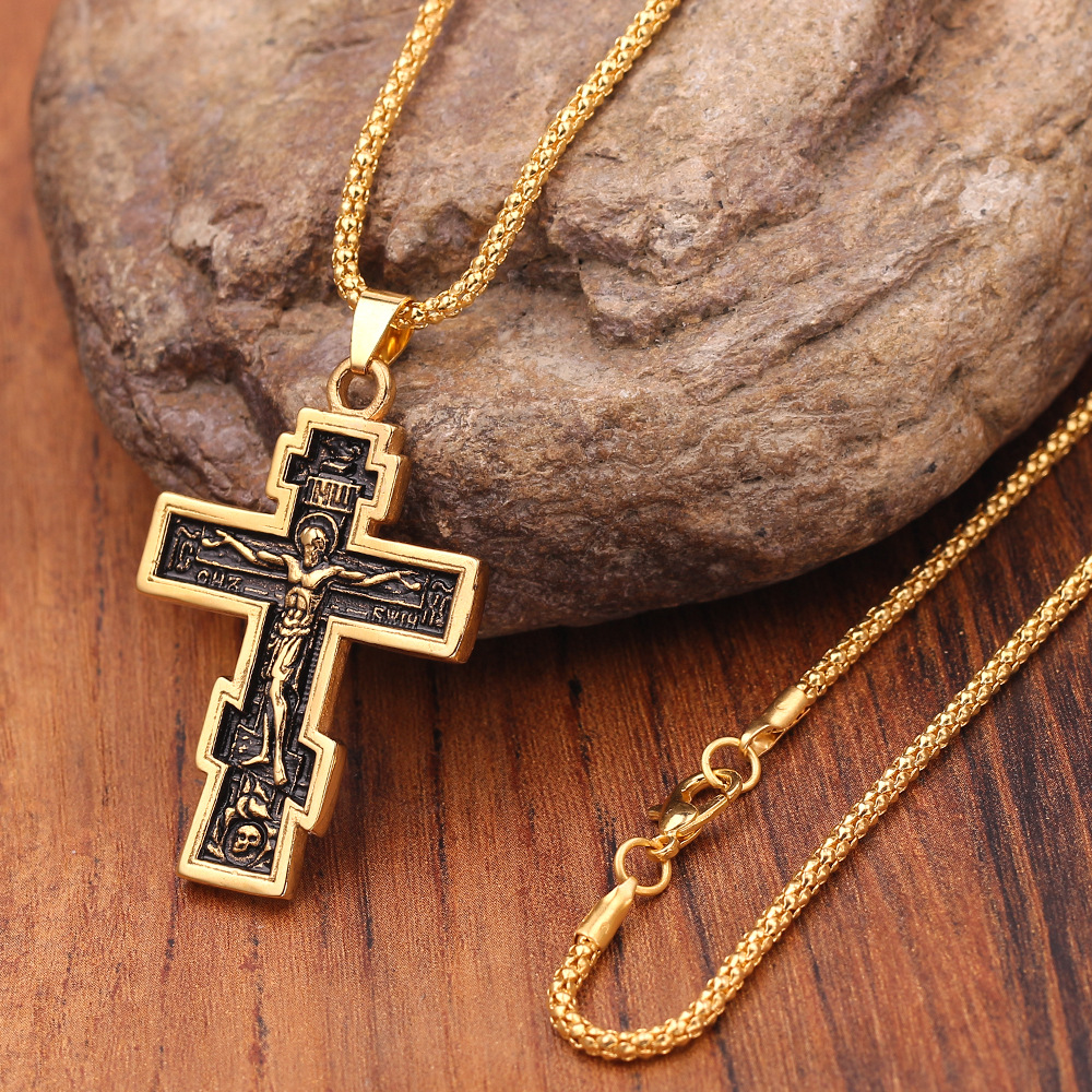 Orthodox Crucifix Cross Pendant Necklace - Christian Jewelry