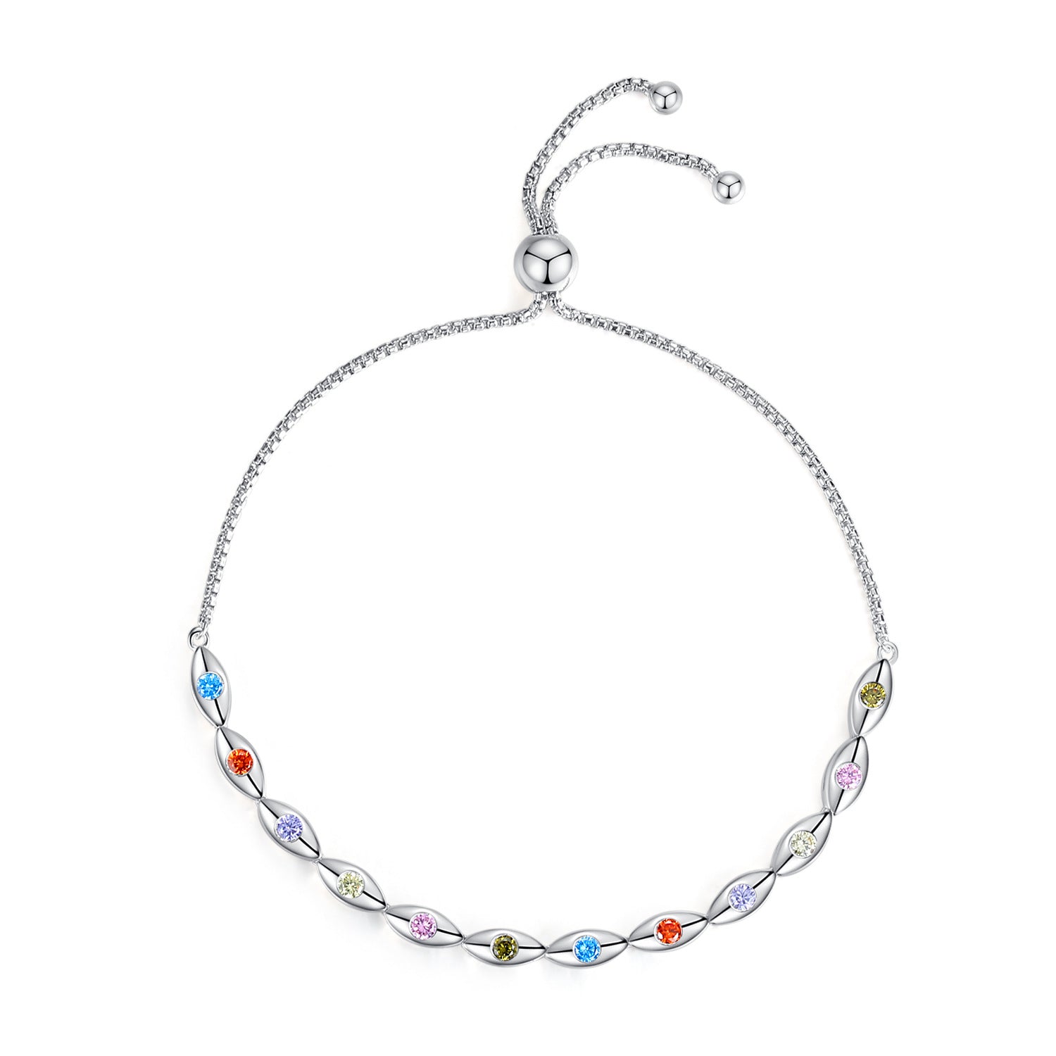 Colorful Zircon Adjustable Bracelet