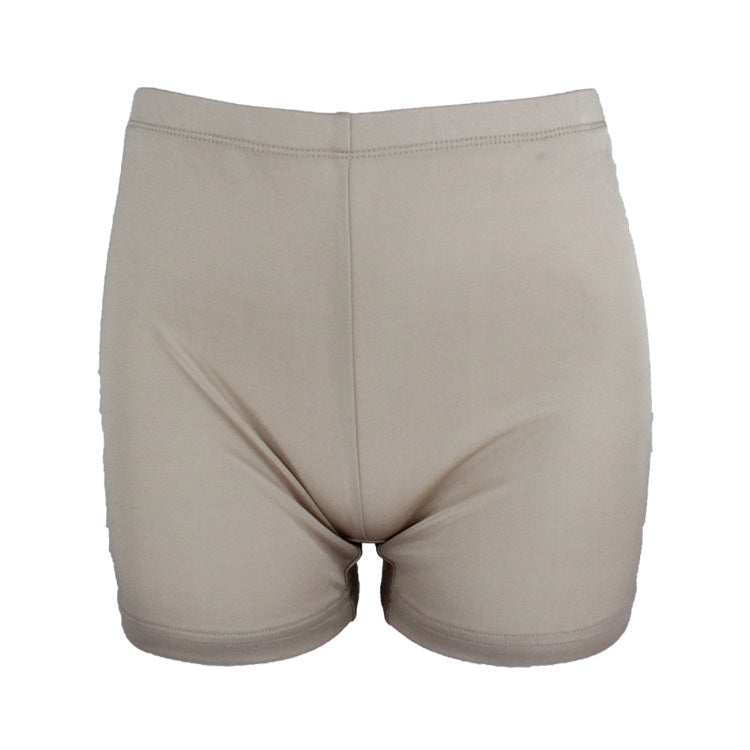 Summer Solid Color Silk Mid-Waist Boyshorts for Women