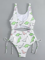 Cute Cactus Print One-Piece Swimsuit
