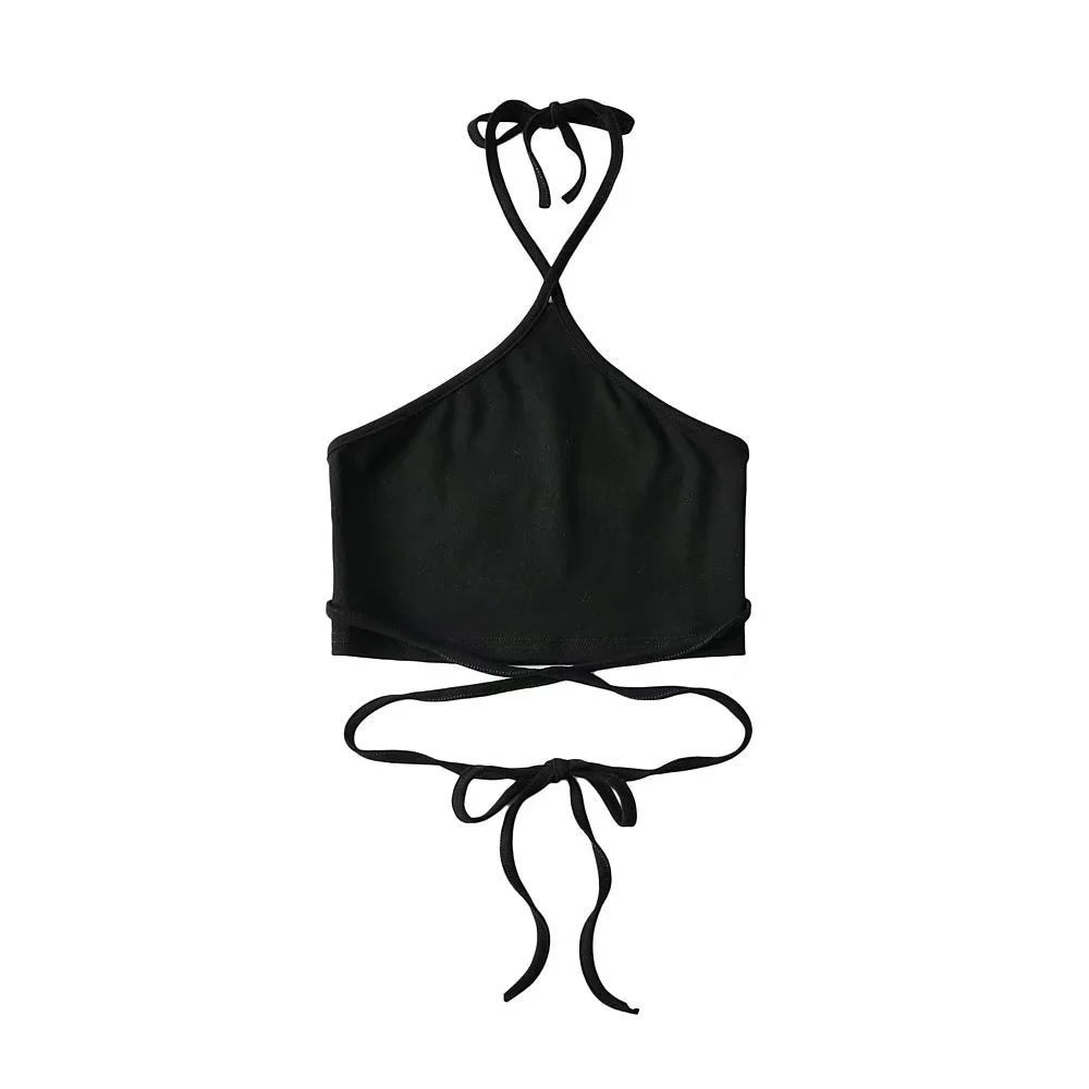 Women's Summer 2022 Crop Top with Neck Strap