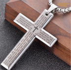Cross Necklace with Bible Verse Design