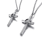 Stainless Steel Couple Cross Pendant Necklace