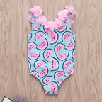 Girls' Watermelon Floral One-Piece Swimsuit
