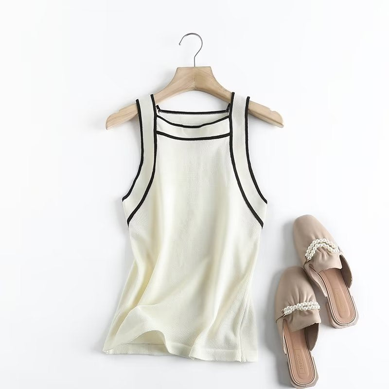 Women's Spring Fashion Striped Knitted Camisole Top