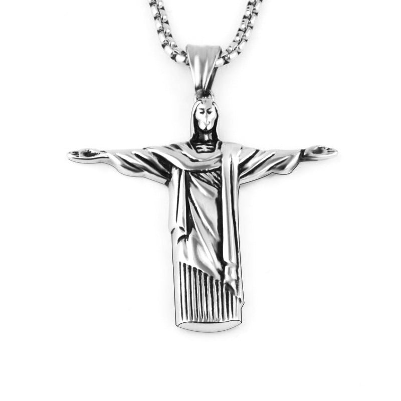 Christ the Redeemer Jesus Pendant Necklace for Men | Christian Jewelry