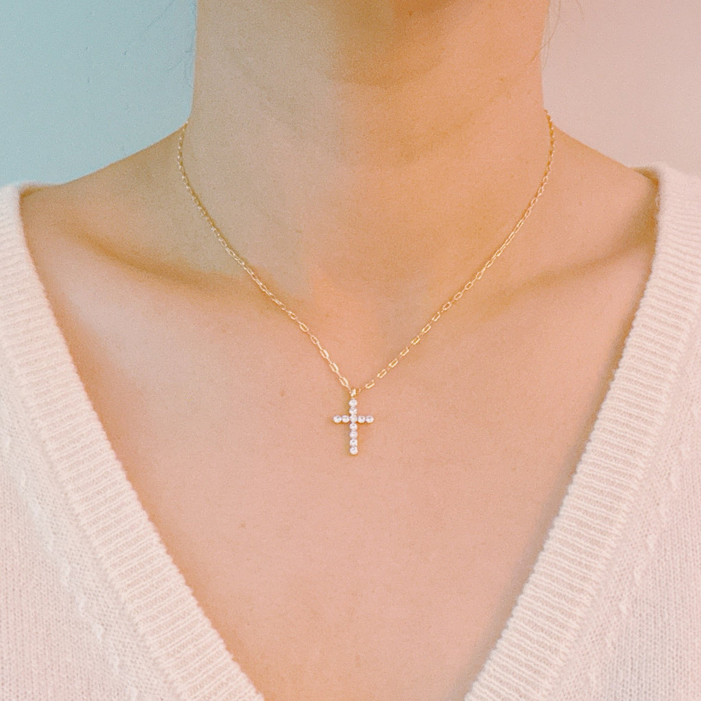 Crystal Cross Pendant Necklace