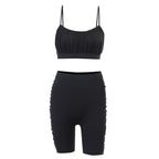 Summer Women's Solid Color Sport Set with Shorts