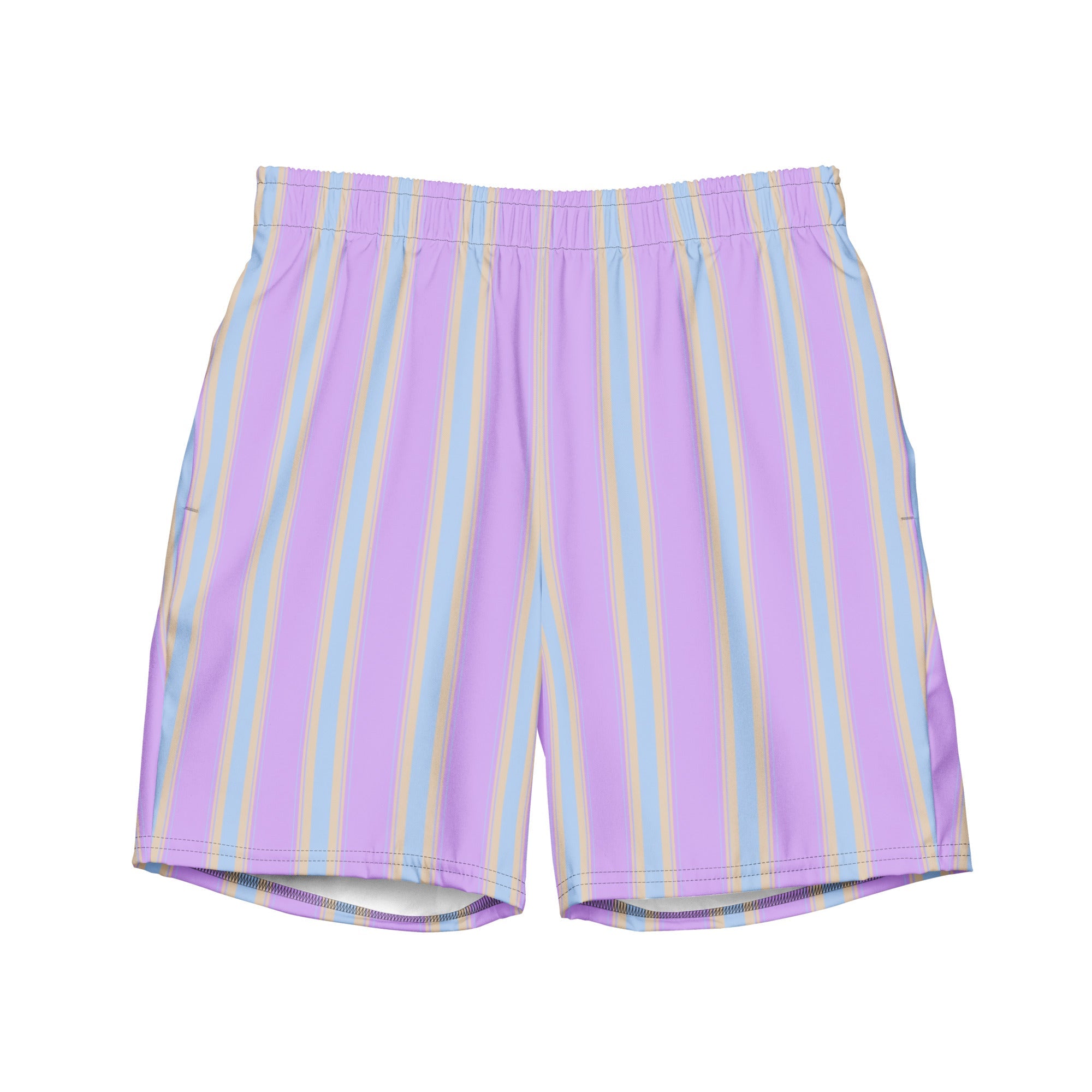 Men's Tropical Striped Swim Trunks