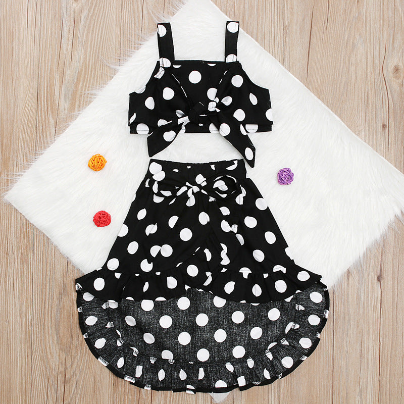 Girls' Polka-Dot Tank and Ruffle Skirt Set