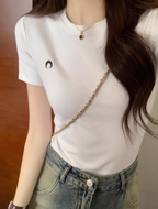 Crop Top High-Waist T-Shirt with Cute Sushi Design