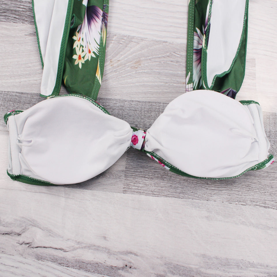 Women's Tropical Floral High-Waist Bikini Set