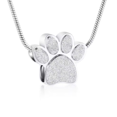 Rainbow Paw Print Pendant Necklace