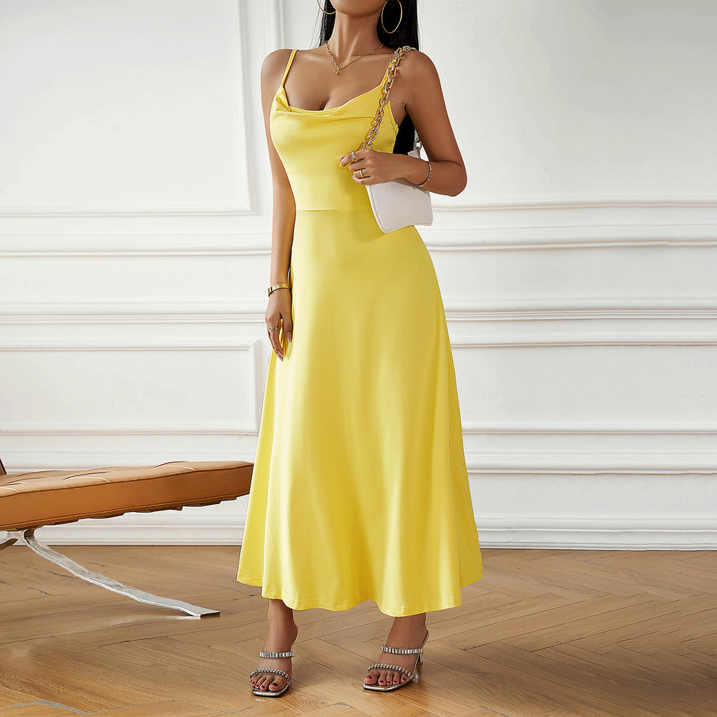 Diyun Women's Solid Color Sexy Camisole Dress 2023