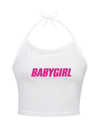 Women's Halter-Neck 'Babygirl' Crop Top