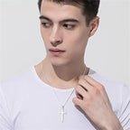 Silver Plain Cross Pendant Necklace
