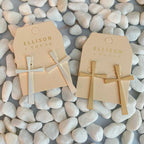 Satin Finish Cross Earrings | Christian Jewelry