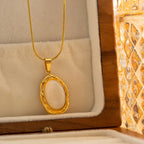 18K Gold-Plated Cat Eye Stone Pendant Necklace