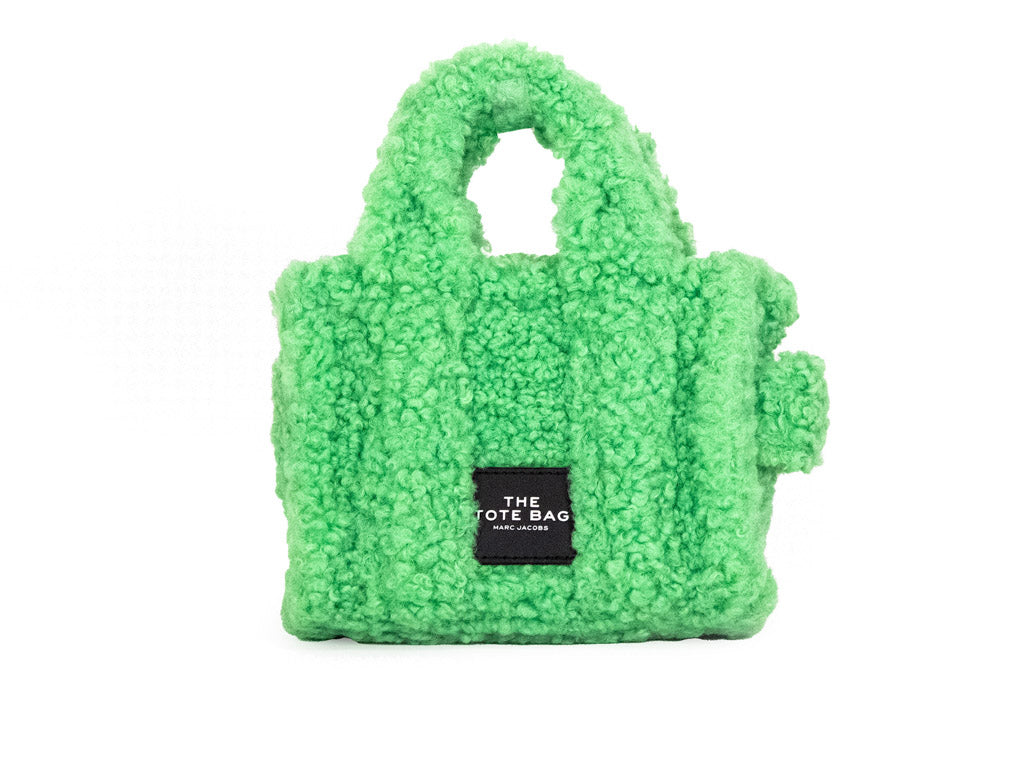 Marc Jacobs The Teddy Micro Fluffy Sherpa Green Tote | Organic Cotton