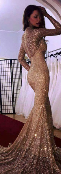 European & American Tube Top Gold Slim Fishtail Dress