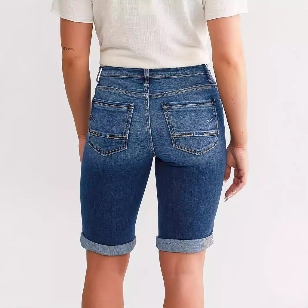 Women's Denim Button Shorts