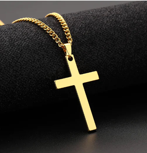 Minimalist Gold Cross Pendant Necklace for Men | Christian Jewelry