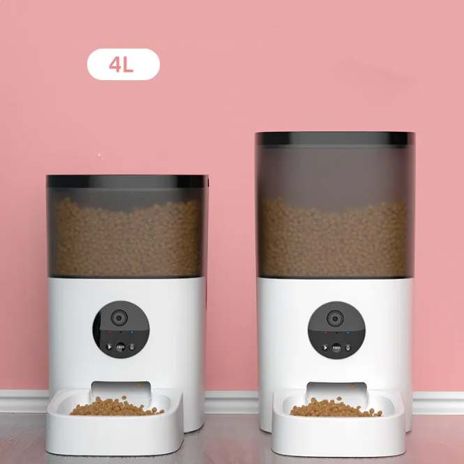 Automatic Pet Feeder with Camera Programmable Timed Cat Dog Food Dispenser 4L 6L Wi-Fi App Portion Control Auto Feeder