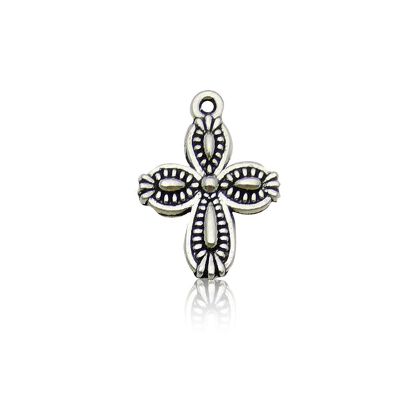 Vintage Silver Cross Pendant Charm