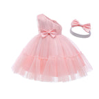 Tiered Tulle Bow-Front Princess Party Dress