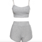 Fashionable Women's Short Set with Crop Top and Shorts