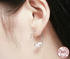 Silver Cat Stud Earrings