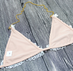 Rhinestone Lace Tie-Side Bikini
