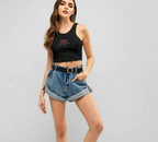 Satin Lace-Up Backless Crop Cami