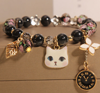 Korean Dongdaemun Cartoon Cat Beaded Bracelet for Women
