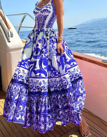 Sheer Floral Lace Lace-Up Back Long Sleeve Midi Dress