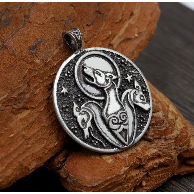 Celtic Hound Dog Pendant Necklace (Double-Sided)