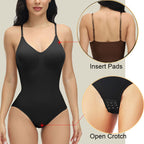 V-Neck Spaghetti Strap Compression Bodysuit