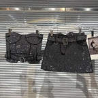 2023 Autumn Trendy Belted Tube Top & Rhinestone Skirt Set
