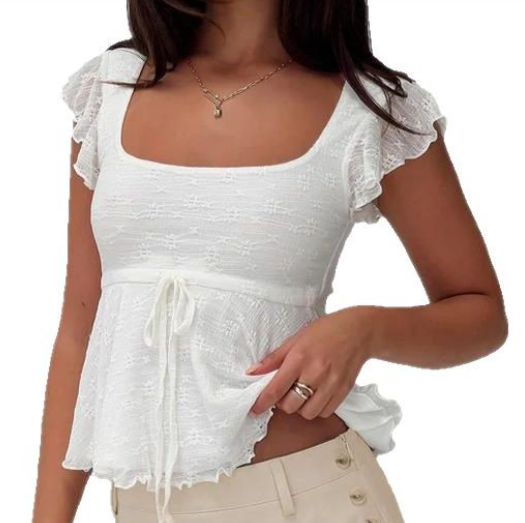 Slim Fit Half Sleeve Crop Top