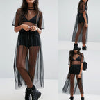 Sheer Mesh Maxi Cover-Up