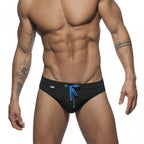 Men's Navy Swim Briefs with Rainbow Tie