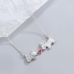 Mother-of-Pearl Dogs and Heart Necklace